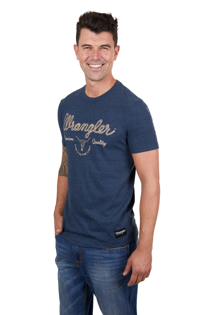 WRANGLER MENS MASON S/S TEE (NAVY MARLE)