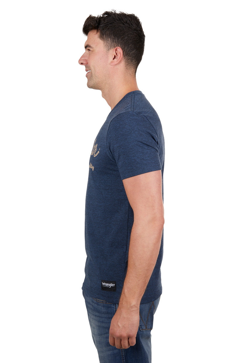 WRANGLER MENS MASON S/S TEE (NAVY MARLE)