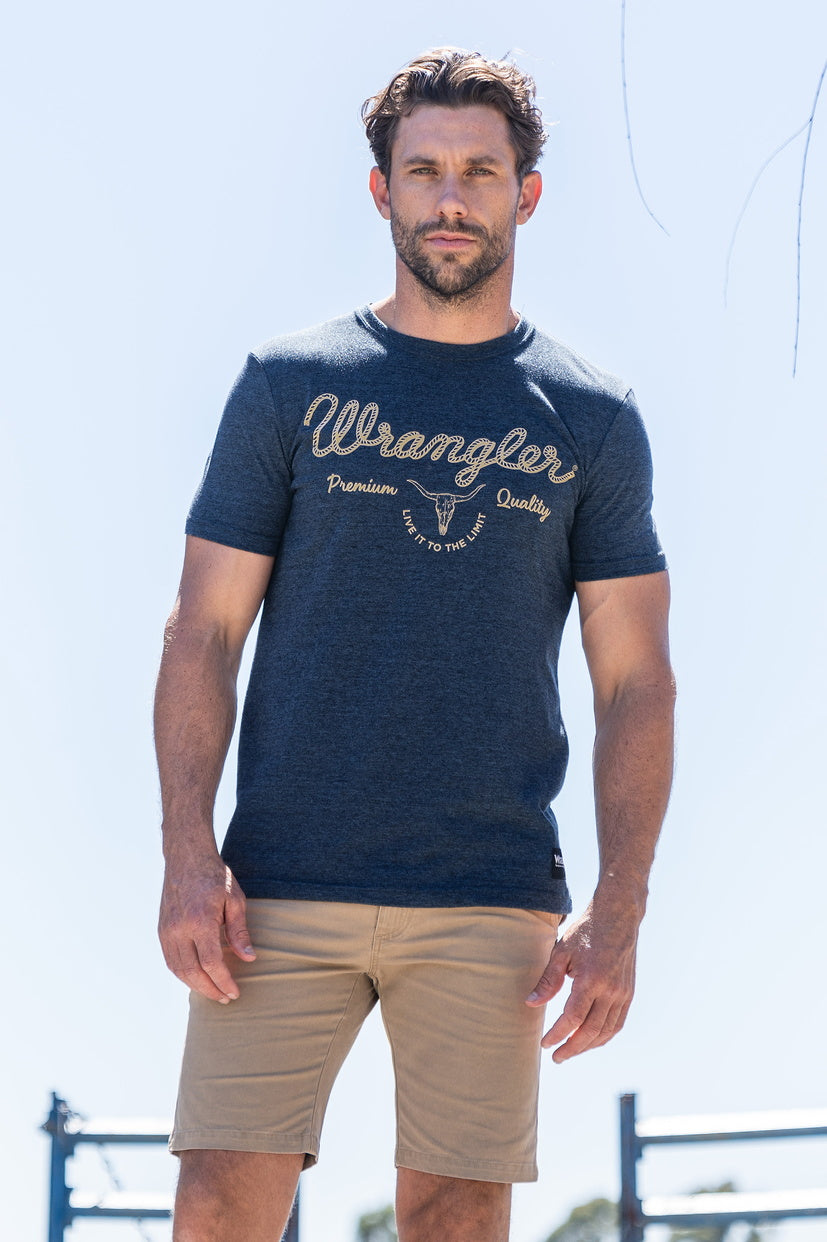 WRANGLER MENS MASON S/S TEE (NAVY MARLE)