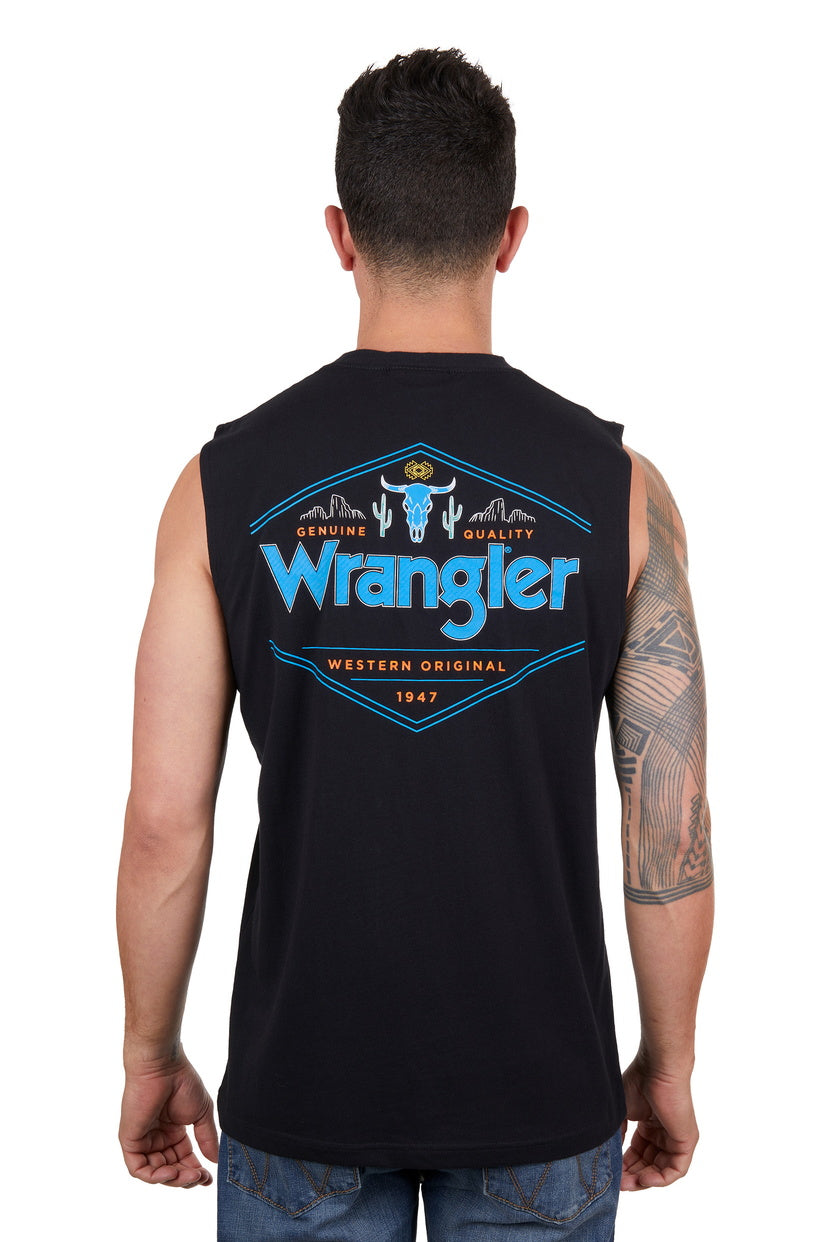 WRANGLER MENS JACK MUSCLE TANK (BLACK)