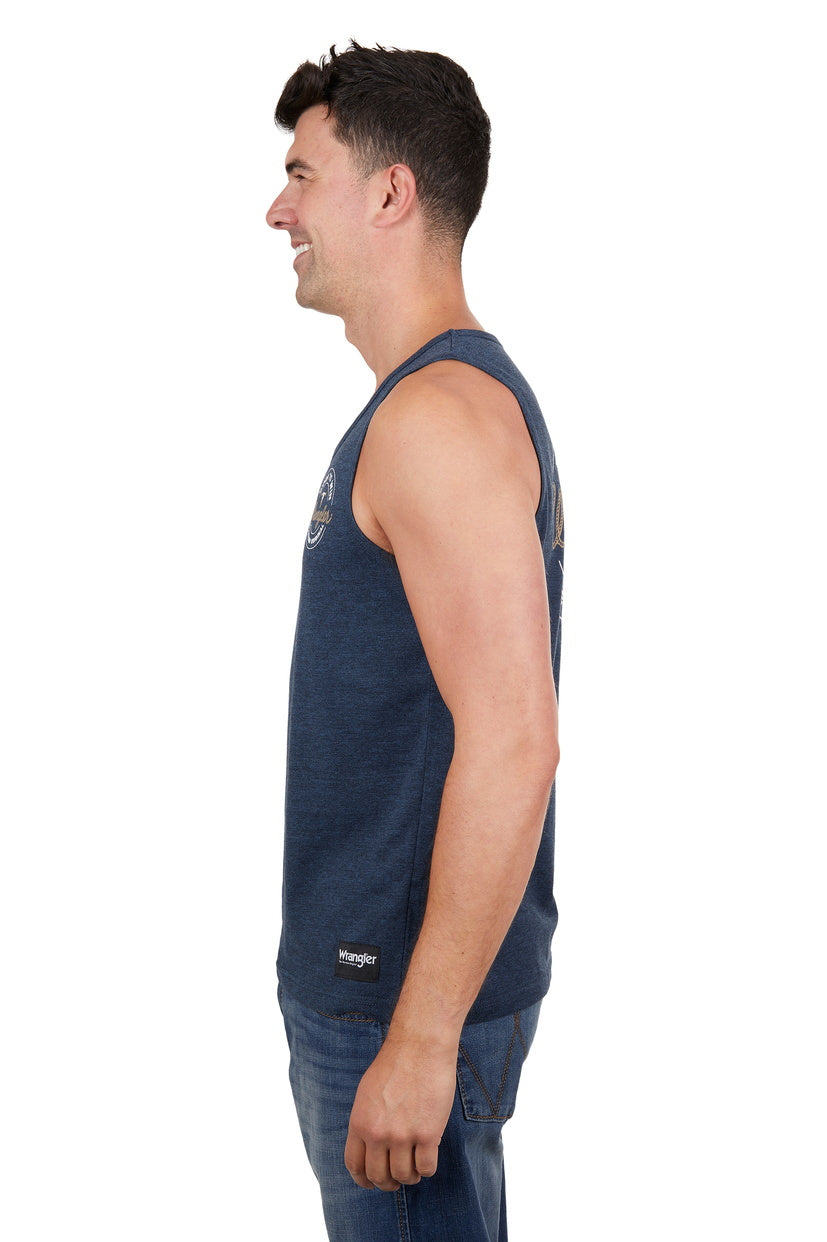 WRANGLER MENS ZANE SINGLET (NAVY MARLE)