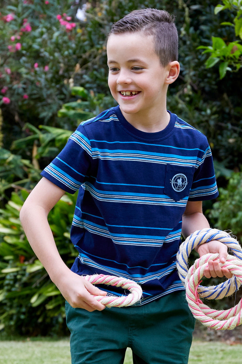 THOMAS COOK BOYS SHAUN 1PKT S/S TEE (NAVY/BLUE)