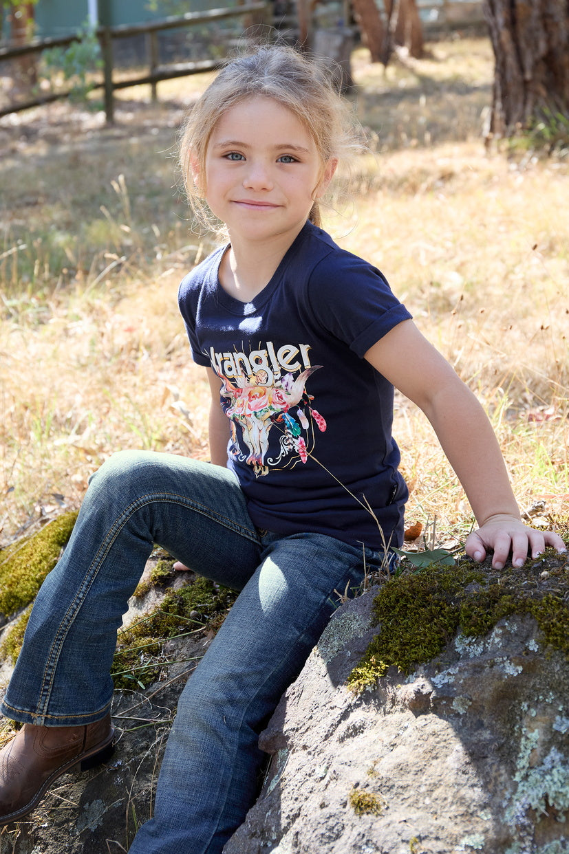 WRANGLER GIRLS EVIE S/S TEE (NAVY)