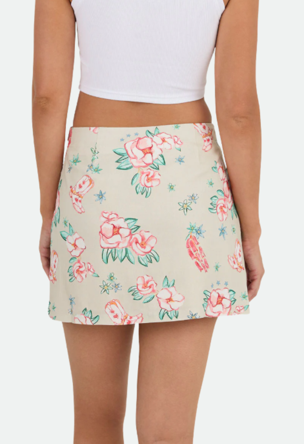 Ringers Western Womens Last Dance Mini Skirt - Off White