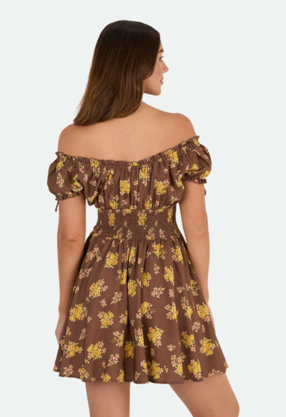Ringers Western Womens Madison Shirred Mini Dress - Toffee
