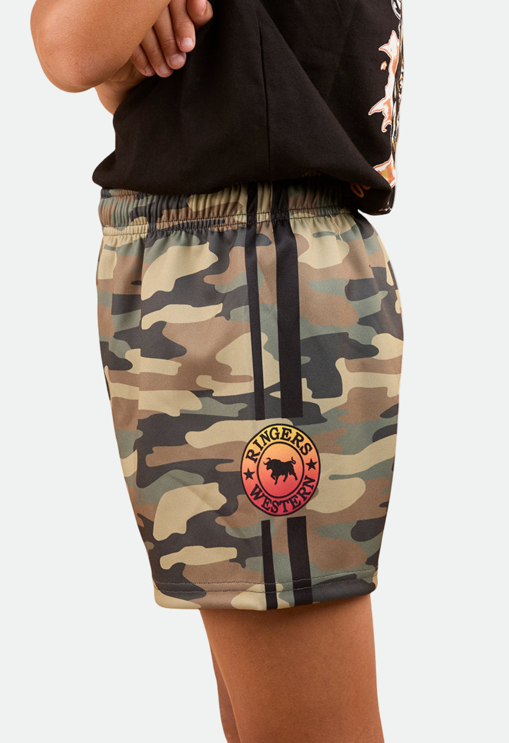 Ringers Western Kids Signature Bull Footy Short - Camo
