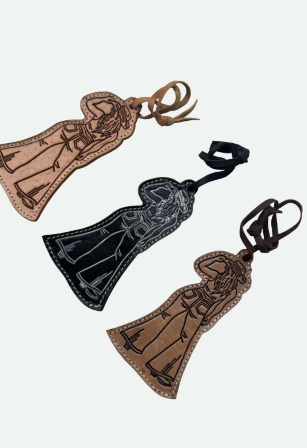 The Design Edge Women's BC Cowgirl – Tooled Leather Bag Charm