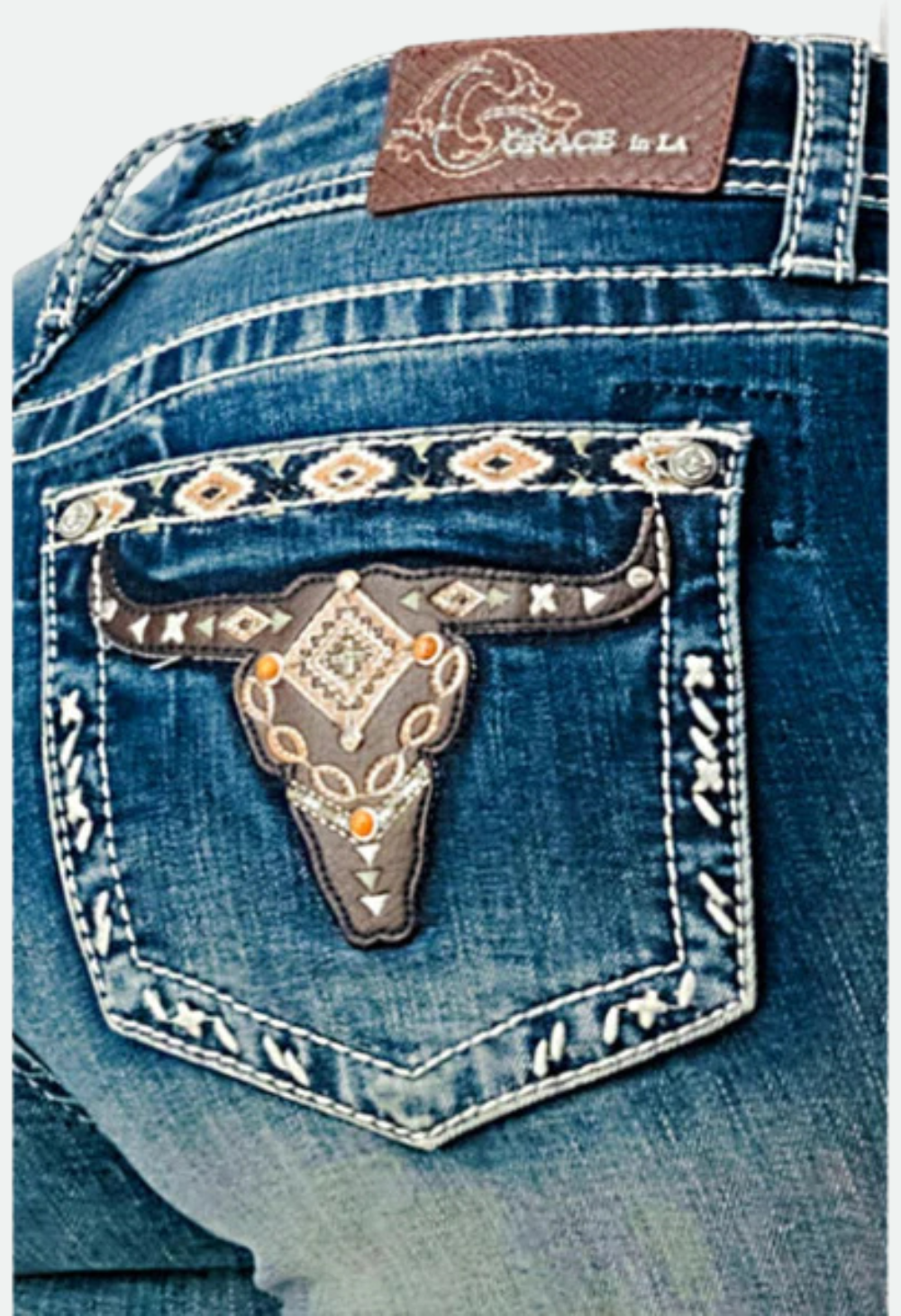 Grace in LA Women's Bootcut Jeans - Steerhead Leather