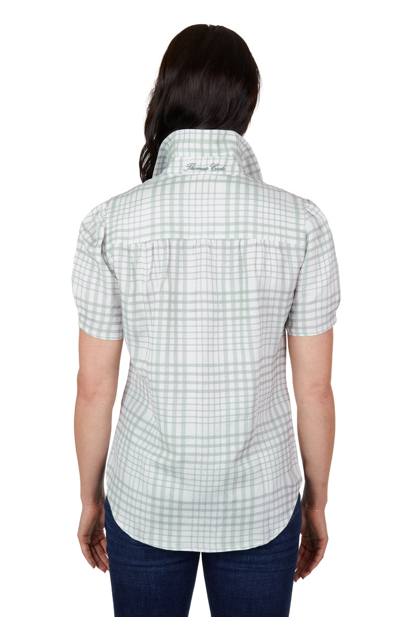 THOMAS COOK WOMENS BLAKE LINEN S/S SHIRT (SAGE)