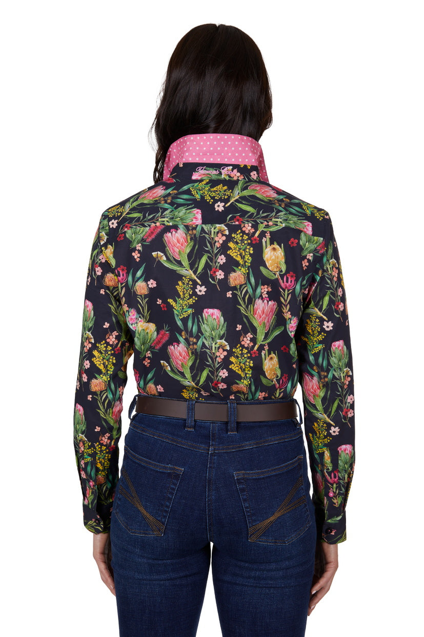 THOMAS COOK WOMENS CAPELLA TAB L/S SHIRT (NAVY)