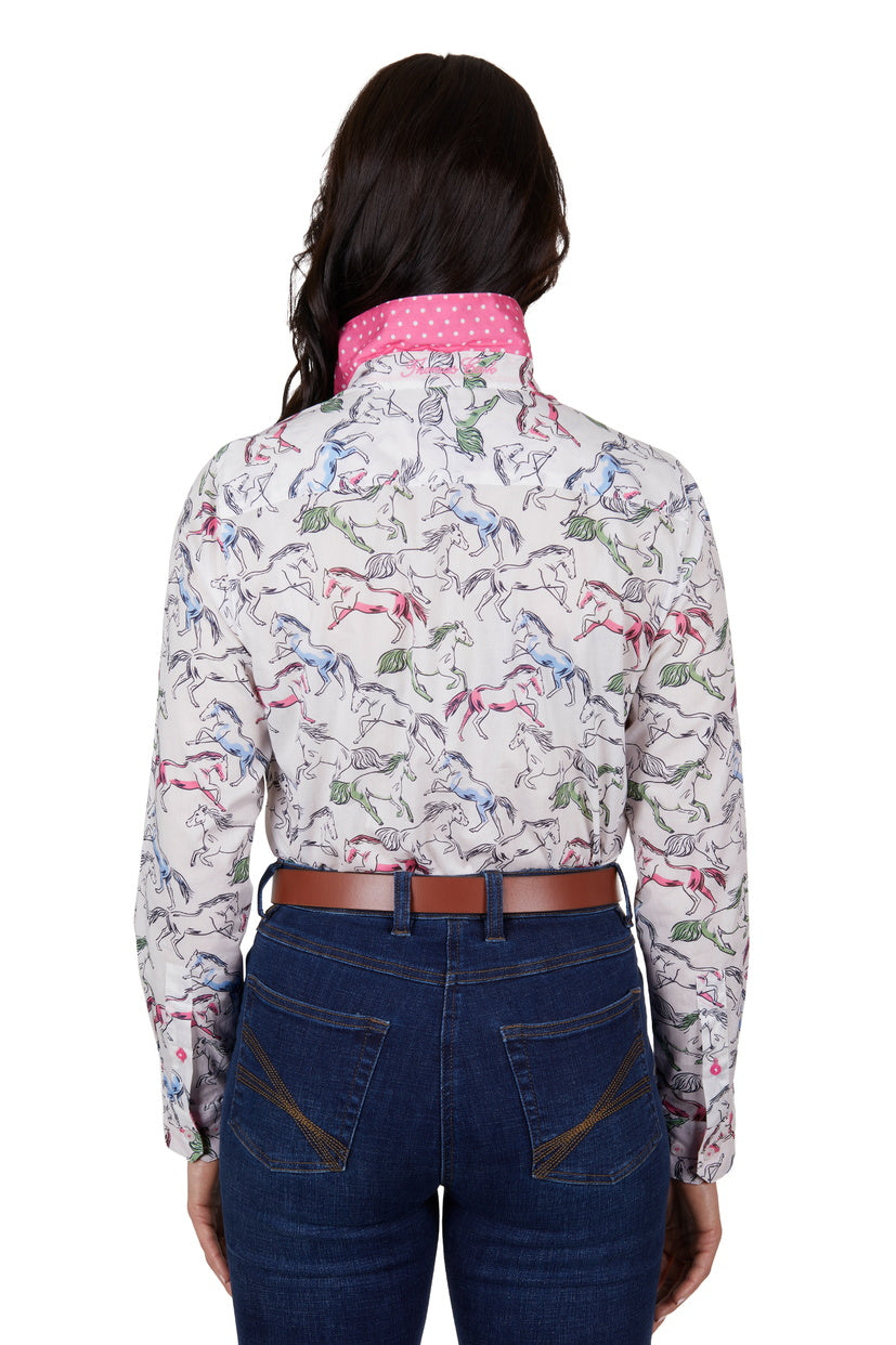 THOMAS COOK WOMENS OPAL L/S SHIRT (WHITE/MULTI)