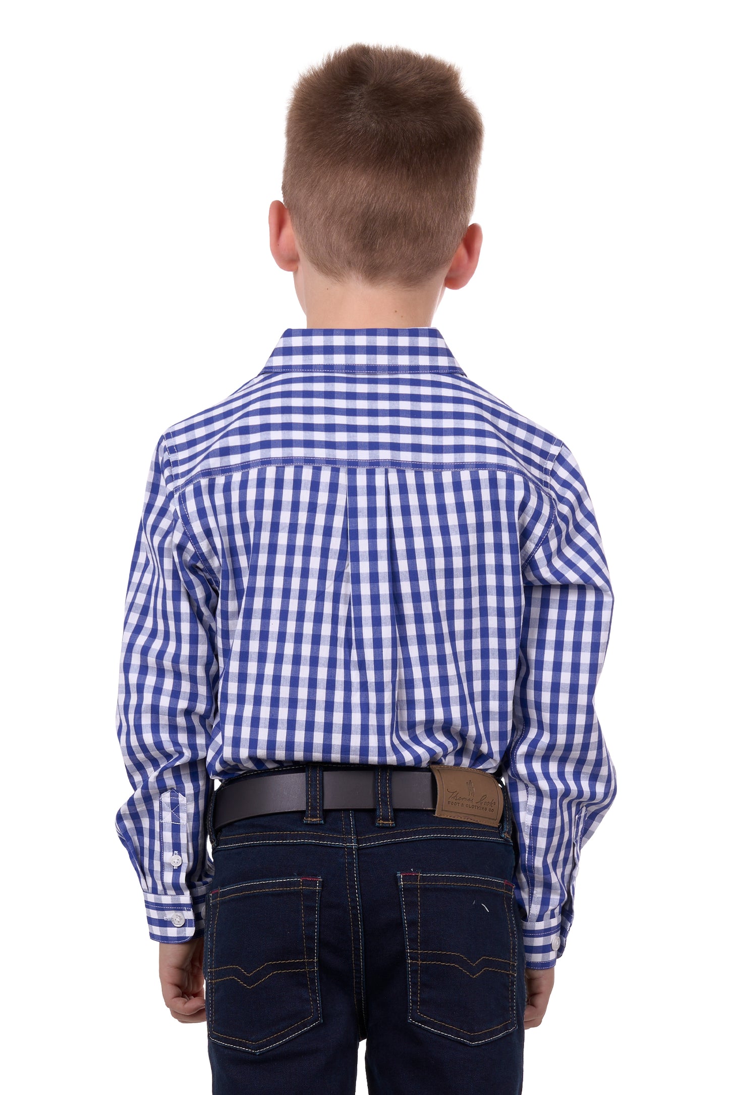 HARDSLOG BOYS DENNY 1/2 PLKT L/S SHIRT (BLUE/WHITE)