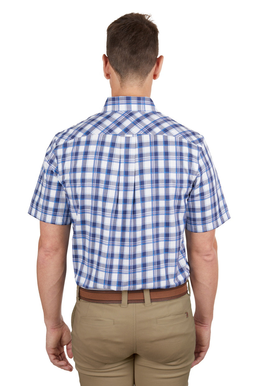 THOMAS COOK MENS LUKE 2 POCKET S/S SHIRT (NAVY/BLUE)