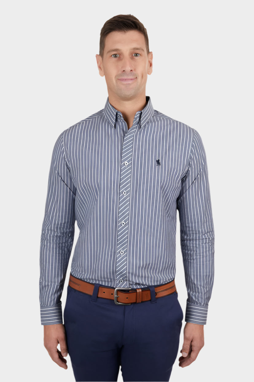 THOMAS COOK MENS HUGH TAILORED L/S SHIRT (NAVY)