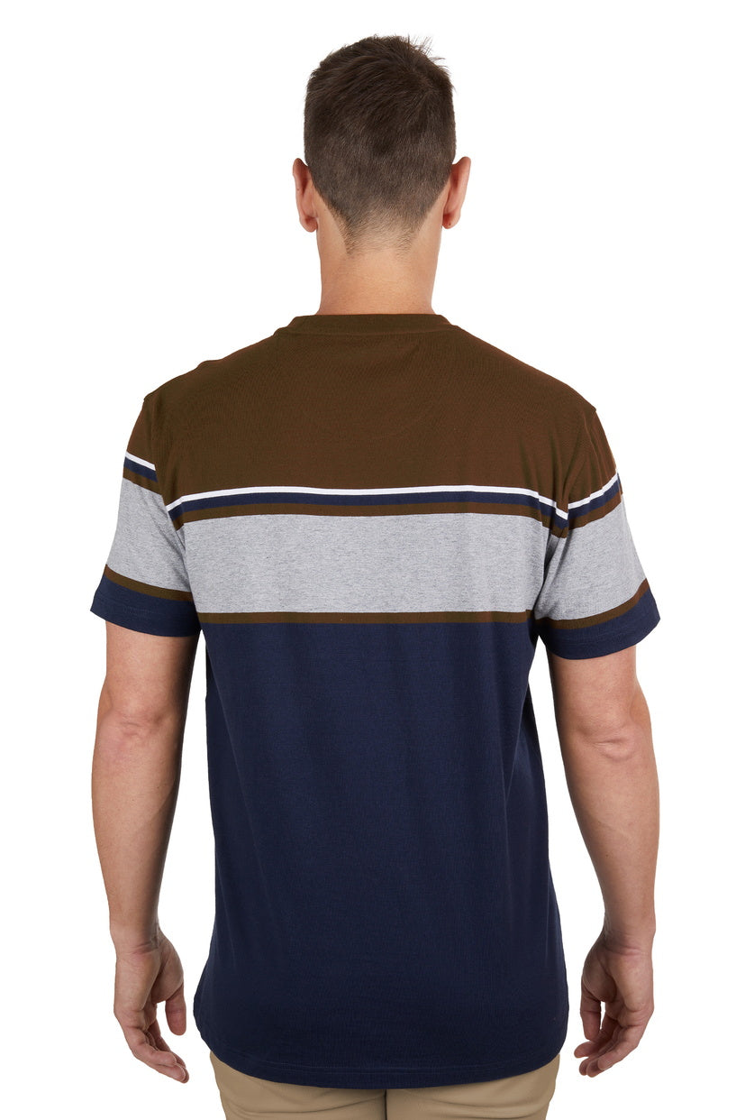THOMAS COOK MENS BROCK S/S TEE (NAVY/DARK TAN)