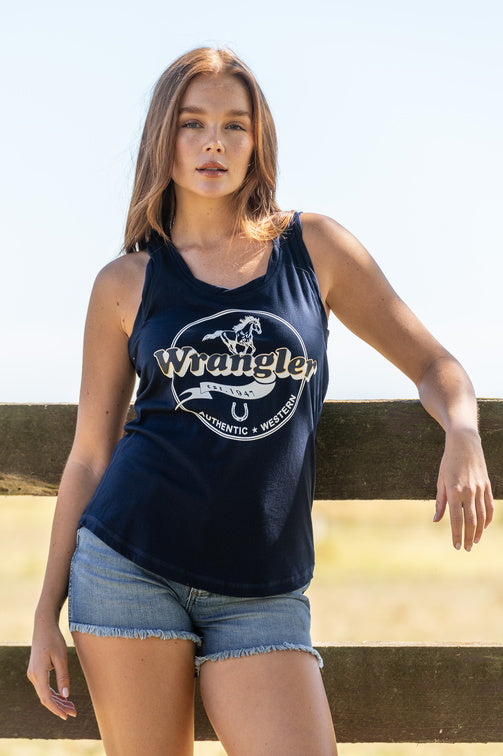 WRANGLER WOMENS GEORGIA TANK (NAVY)