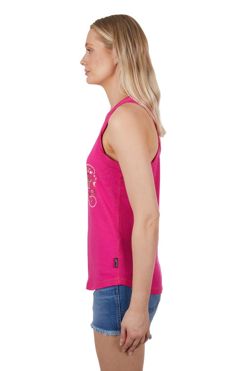 WRANGLER WOMENS SAVANNAH TANK (PINK)