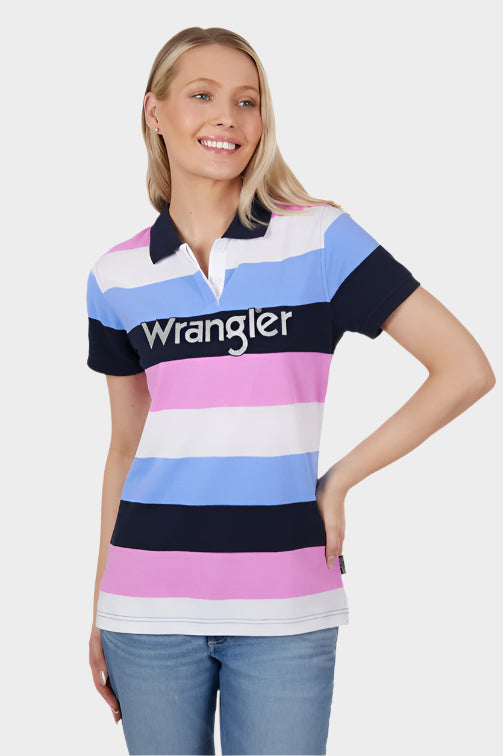WRANGLER WOMENS MARTHA S/S POLO (MULTICOLOURED)