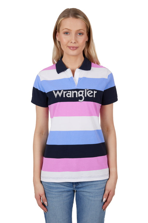 WRANGLER WOMENS MARTHA S/S POLO (MULTICOLOURED)