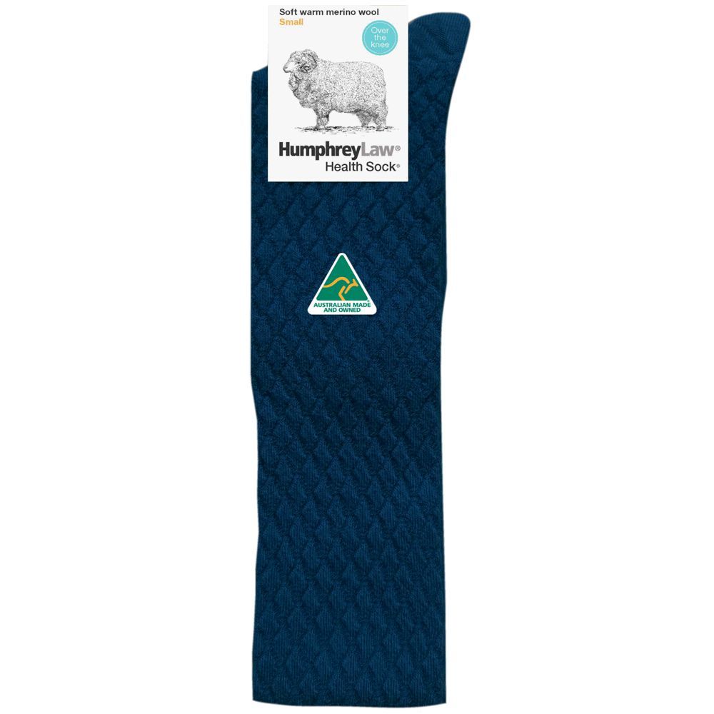 Humphrey Law 95% Fine Merino Wool Quilted Over the Knee Ladies' Health Sock® Small
