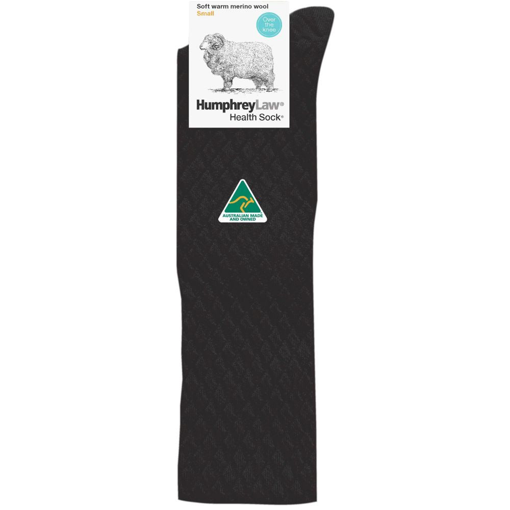Humphrey Law 95% Fine Merino Wool Quilted Over the Knee Ladies' Health Sock® Small