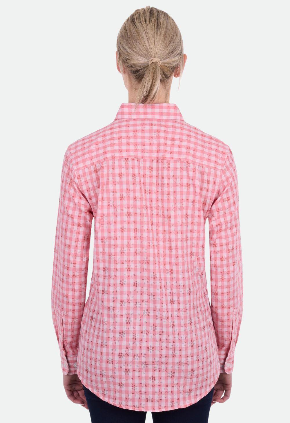 Hard Slog Women’s Raquel Half Placket Long Sleeve Shirt - Rose Pink