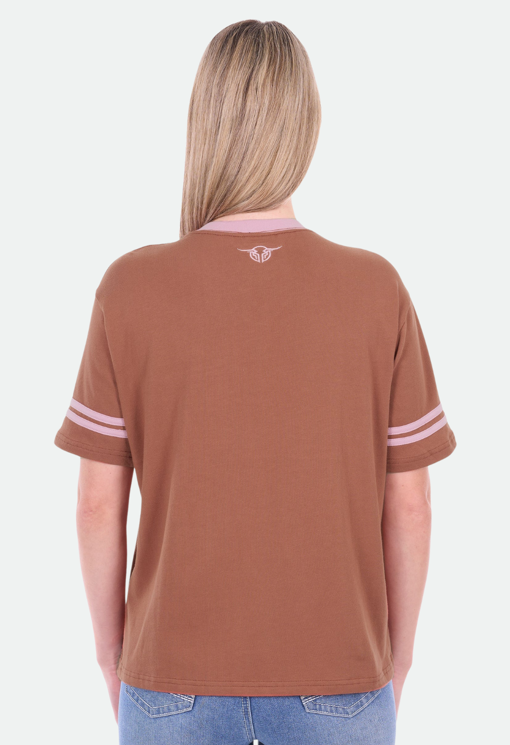 Bullzye Women’s Quincy V-Neck Oversized Short Sleeve Tee - Rust
