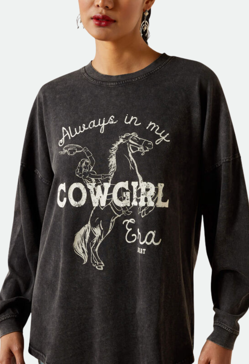 Ariat Women's Canvas Oversized T-Shirt - BLACK MINERAL