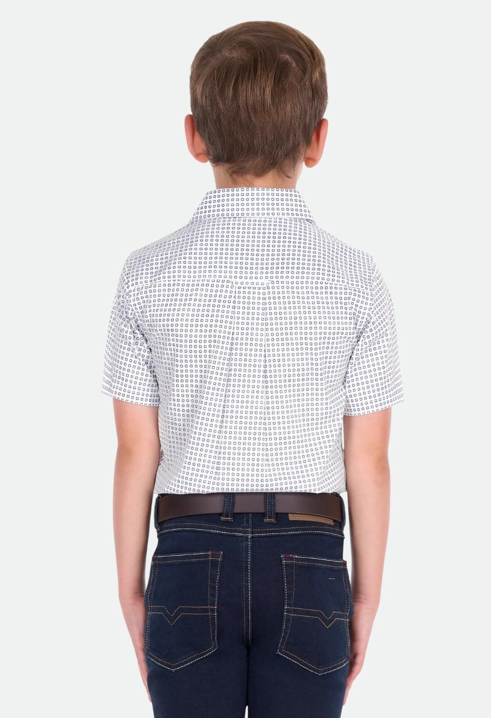 Thomas Cook Boys Noah Short Sleeve Shirt - White/Royal