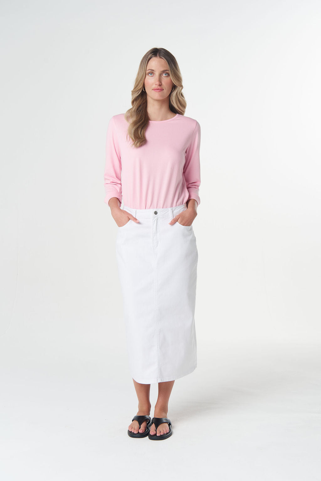 Goondiwindi Cotton 5 Pocket Maxi Skirt - White