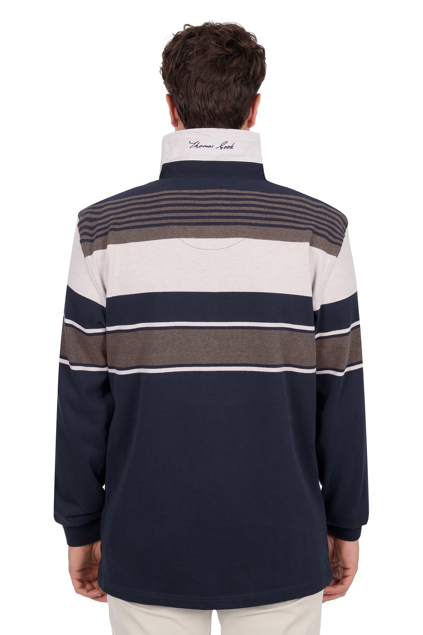 Thomas Cook Men’s Bryan Stripe Rugby - Navy Dark/Tan