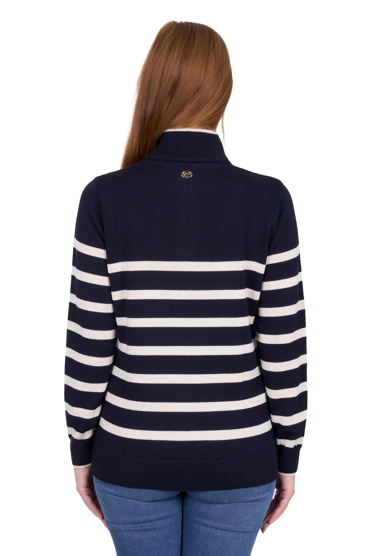 Thomas Cook Women's Jeanette 1/4 Zip Stripe Knit Jumper