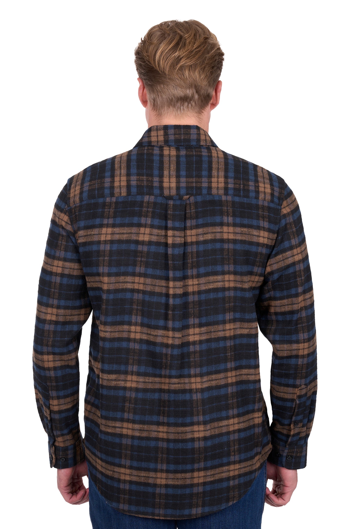 Dux Bak Men’s Hunter Thermal Long Sleeve Shirt - Navy/Dark Tan