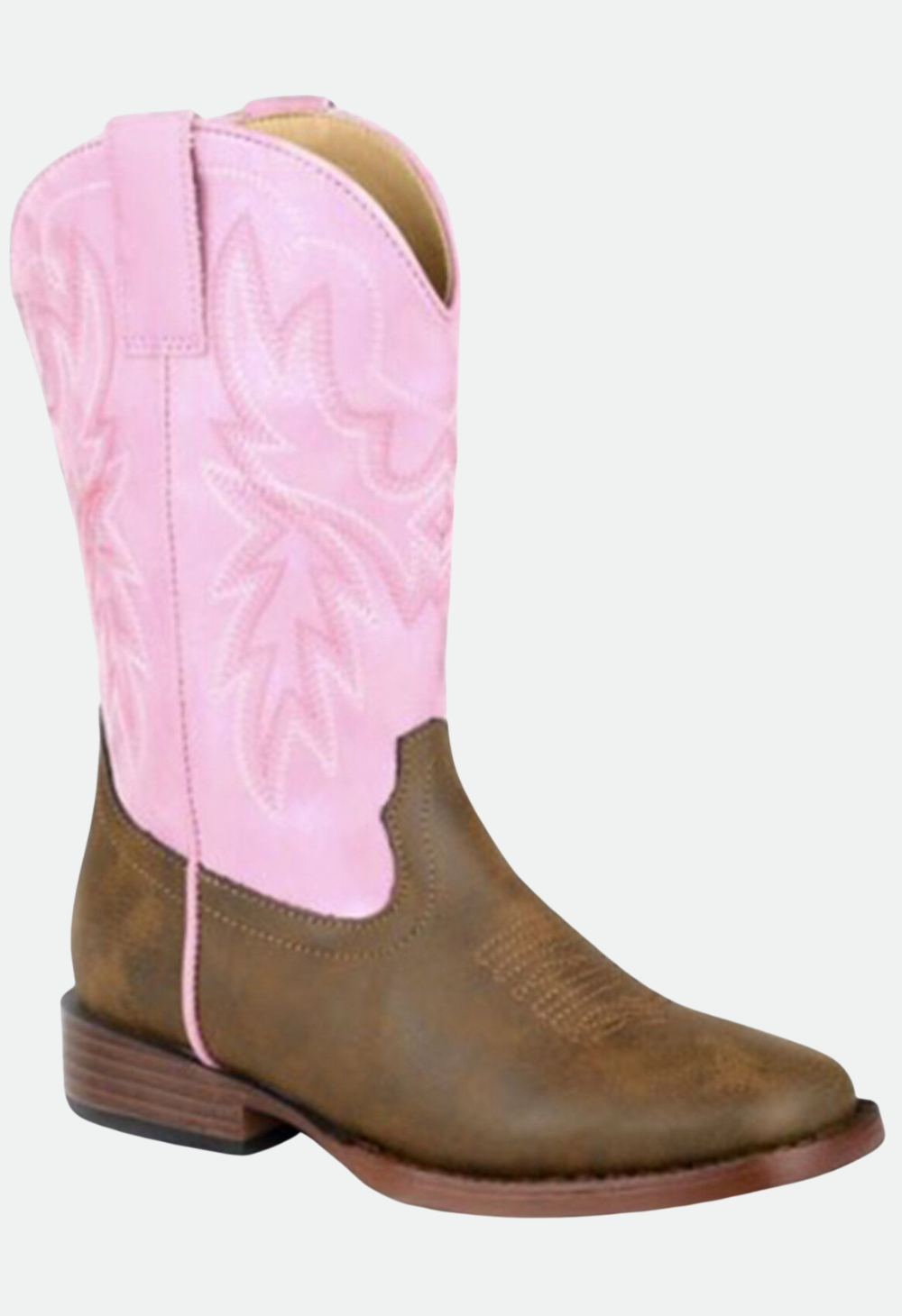 Roper Little Girls' Gretchen Cowgirl Western Boots - Pink Tan