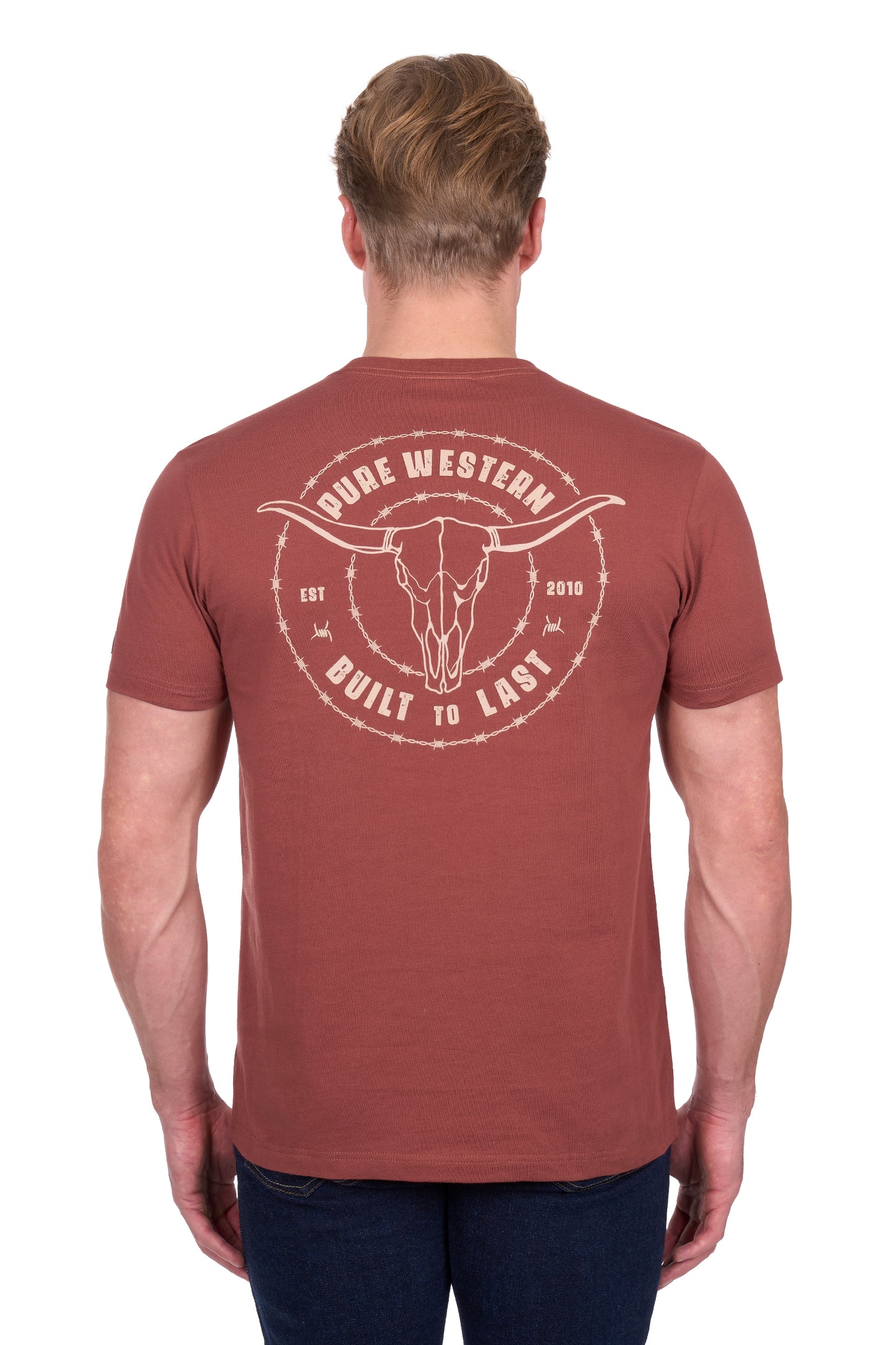 Pure Western Men’s Walker Short Sleeve Tee – Rust