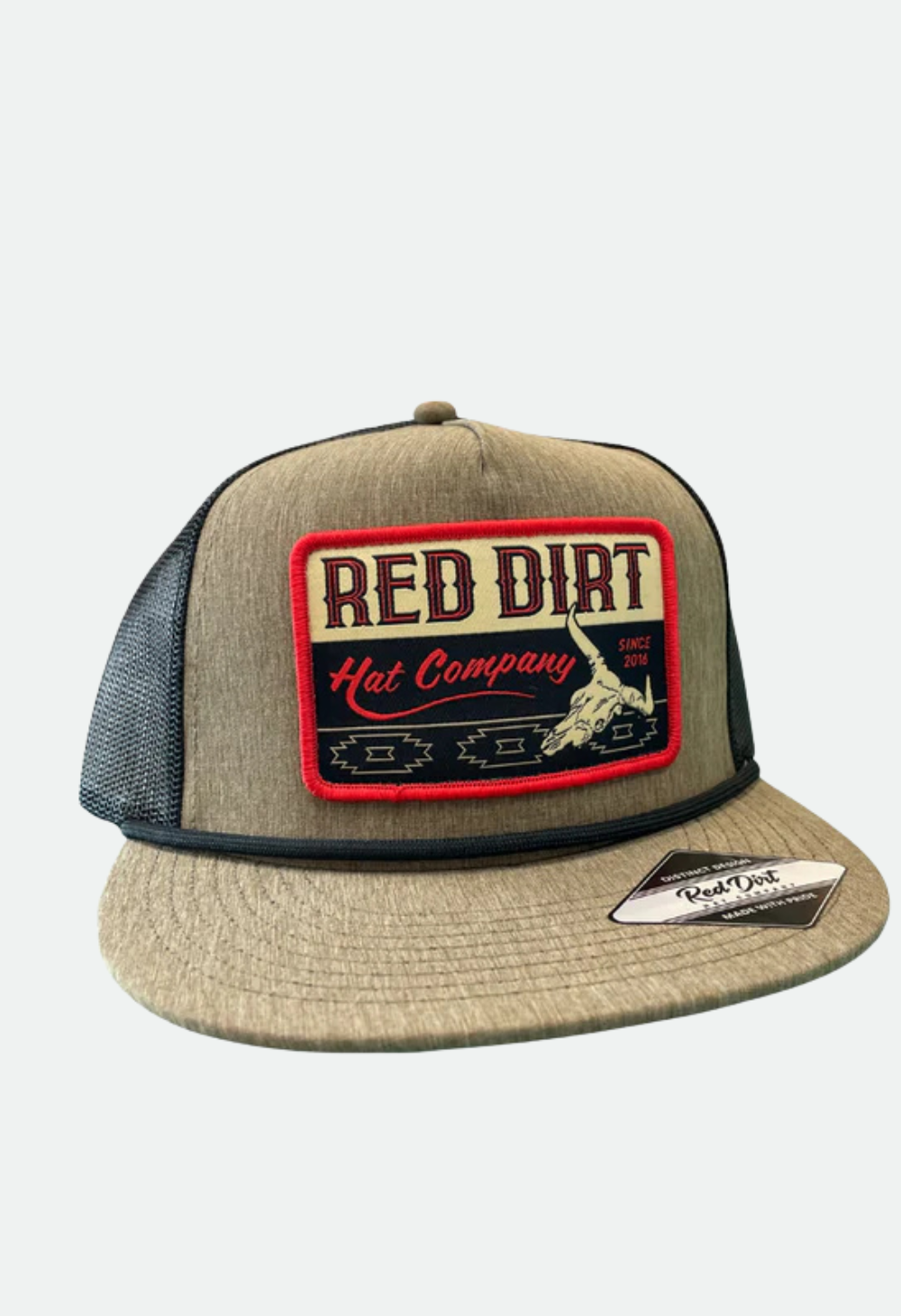 Red Dirt Hat Co. Bones - Heather Tan/Black - Black Rope 5 Panel RDHC-452