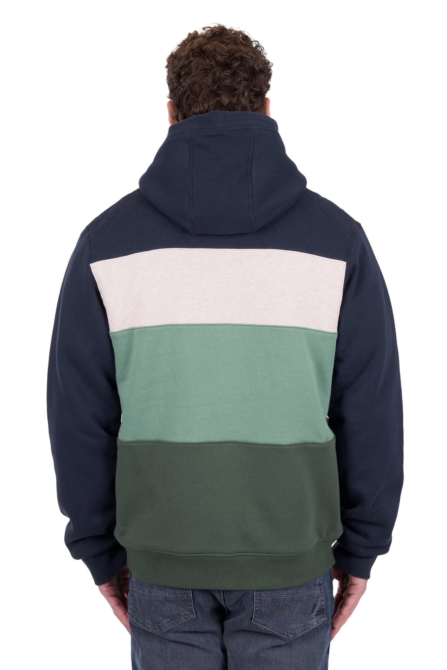 Wrangler Men’s Dwayne Zip Through Hoodie - Navy/Cypress