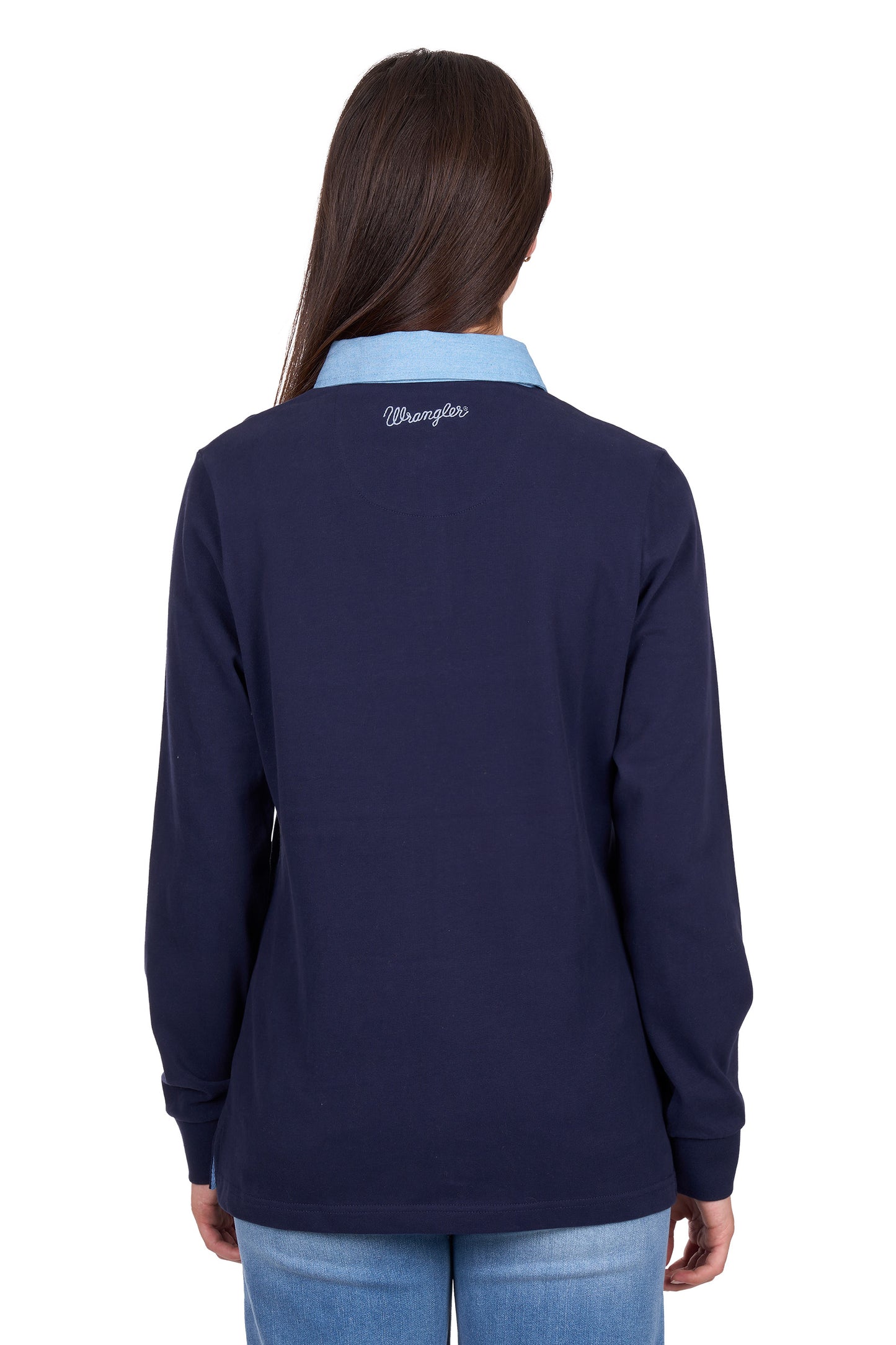 Wrangler Women’s Brooke Rugby – Navy/Light Blue
