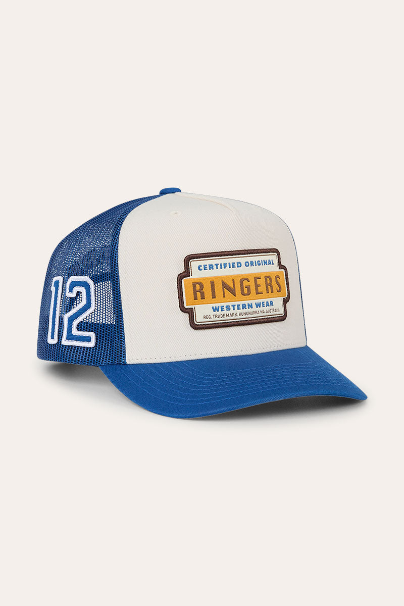 Ringers Western Drive By Deep Fit Trucker Cap - Blue/Cream
