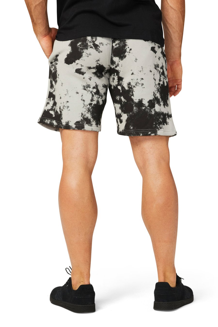 CAT DM FLEECE SHORT (SHIBORI AOP-LIMESTONE)