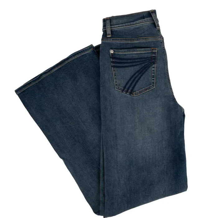 7 For All Mankind Women's Medium Wash Ultra High Rise Dojo Stretch Denim Jeans