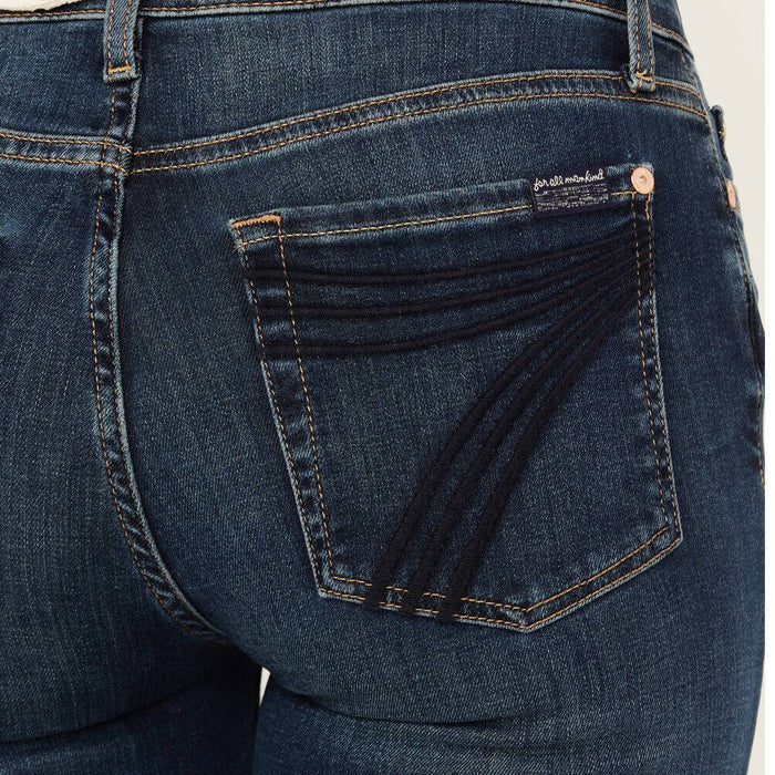 7 For All Mankind Ladies DOJO Authentic Fate Dark Wash Denim Flare Jeans