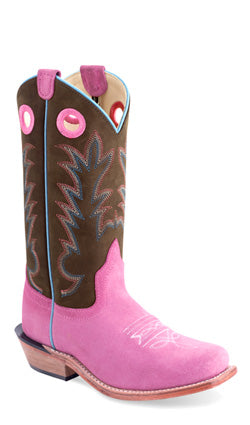 Old West Youth Leather Medium Square Toe Boots – Goodyear Welt