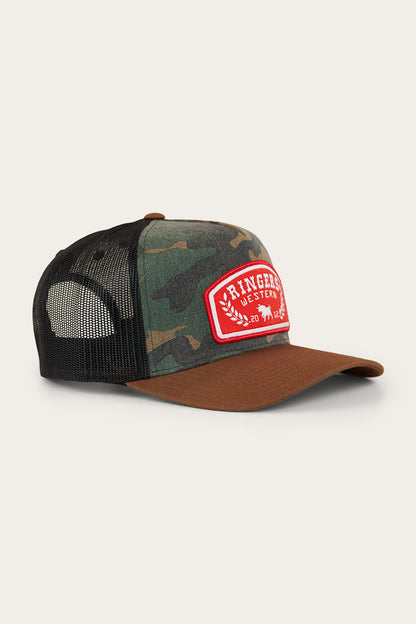 Ringers Western Wheatbelt Trucker Cap - Camo/Chocolate