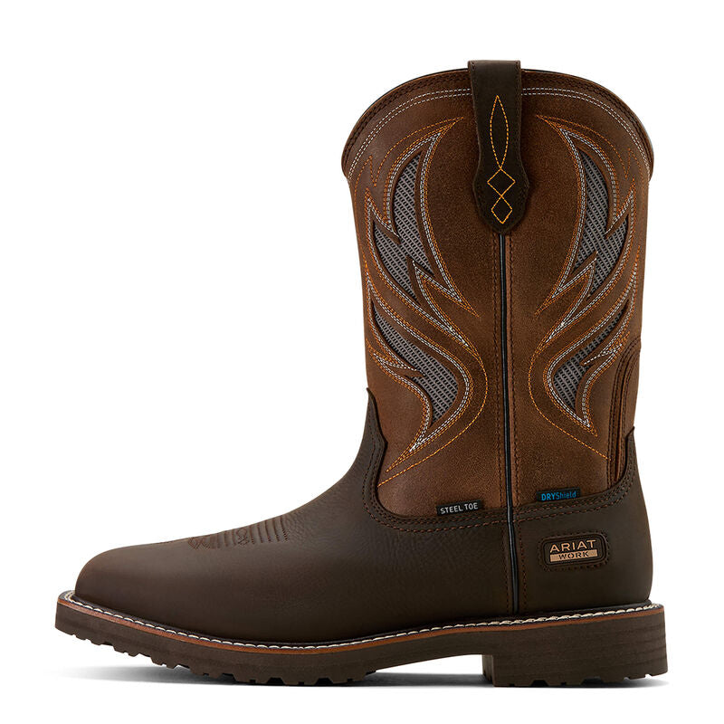 Ariat Men's Activator VentTEK Waterproof Steel Toe Work Boot - Dark Brown/ Wicker