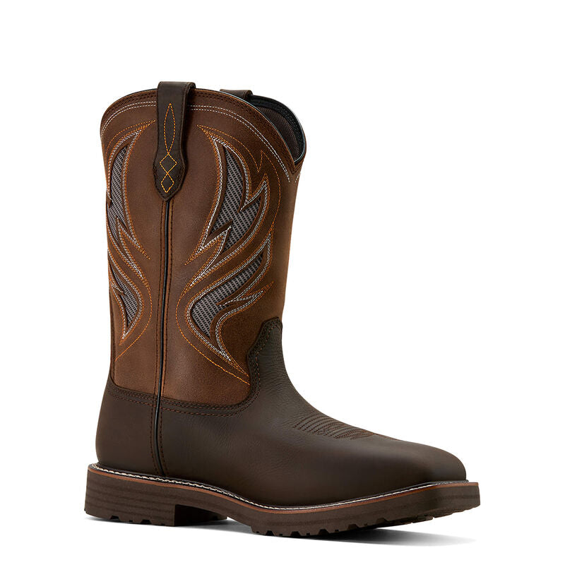 Ariat Men's Activator VentTEK Waterproof Steel Toe Work Boot - Dark Brown/ Wicker