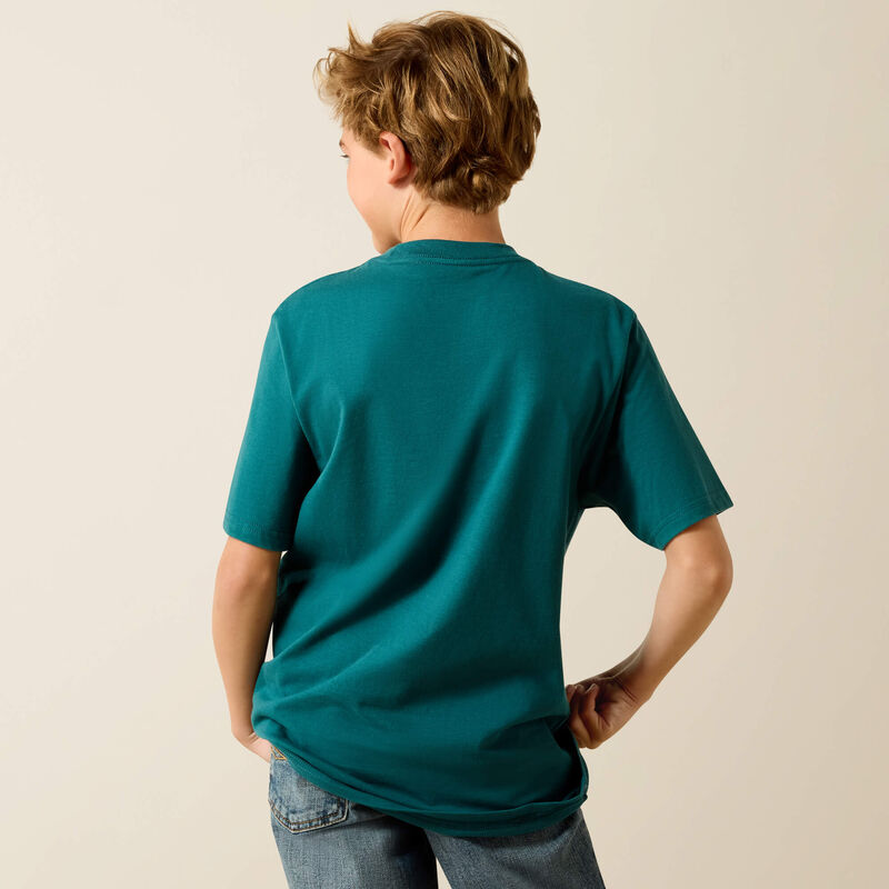 Ariat Boy's Cattle Skull Freedom T-Shirt - Mediterranean