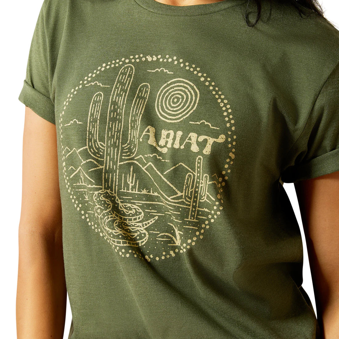 Ariat Ladies Desert Snake Olive Green T-Shirt