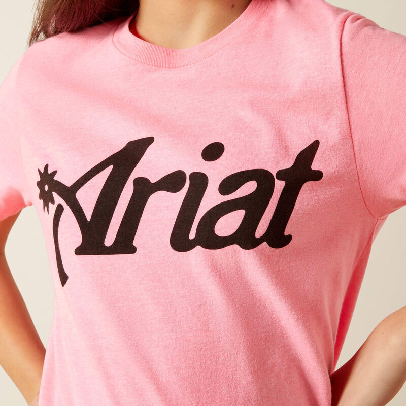 Ariat Girl's Spur Script T-Shirt - Pink Ice