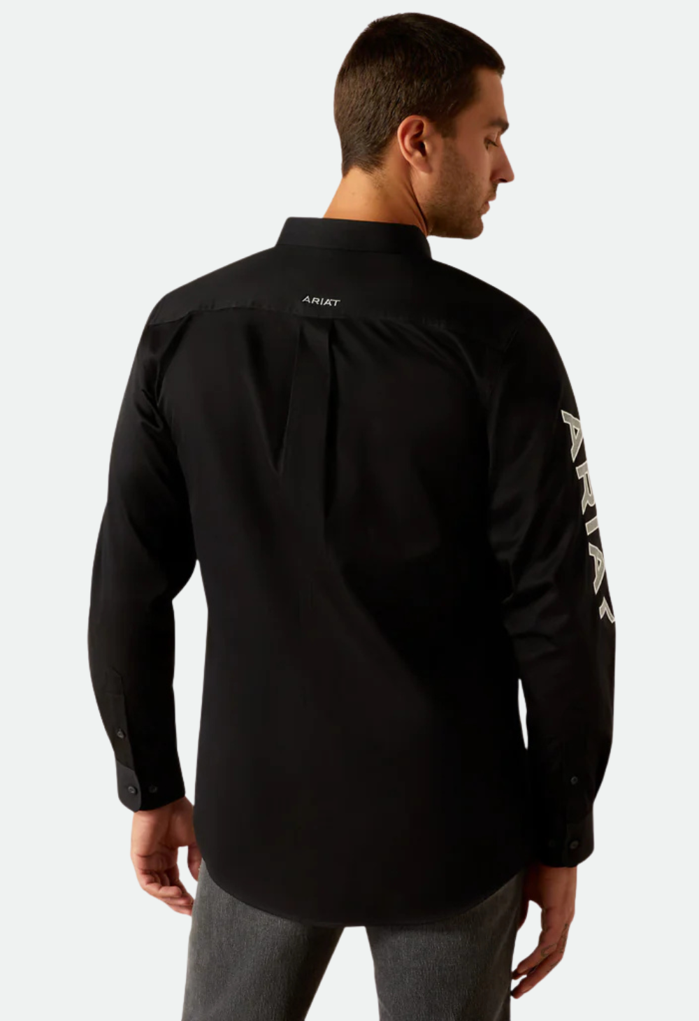 Ariat Men's Team Logo Twill Classic Fit Shirt - Black/Grey